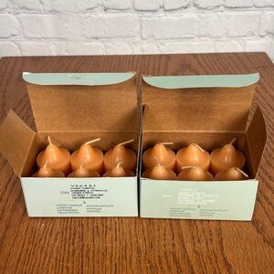 PartyLite Ginger Pumpkin scented & Light orange colored 2” Votive candles 12 qty